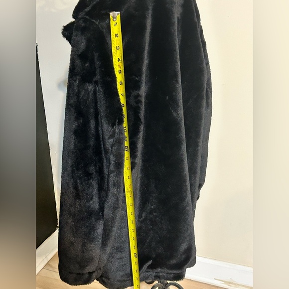 Black Faux Fur Coat Blazer Women’s size Large NEW - Picture 4 of 8